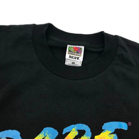 VINTAGE DARE Drugs Neon Rainbow Black T-shirt - Picture 3 of 4